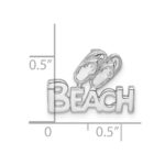 Sterling Silver Rh-Plated Polished Double Flipflop & 'Beach' Chain Slide - Image 5