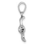Sterling Silver Rhodium-plated Polished Cownose Stingray Pendant - Image 2