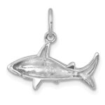 Sterling Silver Rhodium-Plated Polished Shark Pendant - Image 3