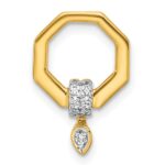 14K Polished 1/15 carat Diamond Octagon Chain Slide