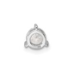 14k White Gold 1/2 carat Lab Grown Diamond VS/SI+ G+ Round Complete Three Prong Chain Slide Pendant - Image 3