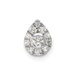 14k White Gold 1/3 carat Lab Grown Diamond VS/SI+ G+ Complete Pear Chain Slide Pendant