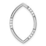 14k White Gold 1/8 carat Lab Grown Diamond VS/SI+ G+ Complete Oval Chain Slide Pendant