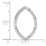 14k White Gold 1/8 carat Lab Grown Diamond VS/SI+ G+ Complete Oval Chain Slide Pendant - Image 4