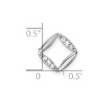 14k White Gold 1/15 carat Lab Grown Diamond VS/SI+ G+ Complete Square Chain Slide Pendant - Image 4