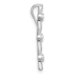 14k White Gold 1/20 carat Lab Grown Diamond VS/SI+ G+ Fashion Bar Chain Slide Pendant - Image 2