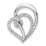 14k White Gold 1/4 carat Lab Grown Diamond VS/SI+ G+ Complete Swirl Heart Chain Slide Pendant