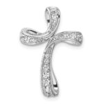 14k White Gold 1/3 carat Lab Grown Diamond VS/SI+ G+ Complete Cross Chain Slide Pendant