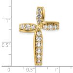 14k 1 carat Lab Grown Diamond VS/SI+ G+ Complete Cross Chain Slide Pendant - Image 4