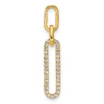 14K Polished 1/6 carat Diamond Paperclip Link Pendant