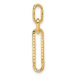 14K Polished 1/6 carat Diamond Paperclip Link Pendant - Image 3