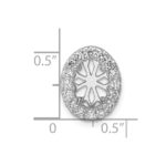 14k White Gold 1/2 carat Lab Grown Diamond VS/SI+ G+ Oval Semi Mount 9.9x6.9mm Center Halo Chain Slide Pendant - Image 5