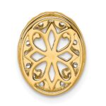 14k 1/2 carat Lab Grown Diamond VS/SI+ G+ Oval Semi Mount 9.9x6.9mm Center Halo Chain Slide Pendant - Image 3