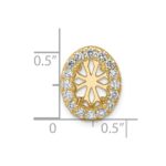 14k 1/2 carat Lab Grown Diamond VS/SI+ G+ Oval Semi Mount 9.9x6.9mm Center Halo Chain Slide Pendant - Image 5