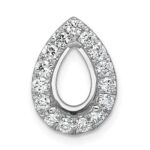 14k 3/8 carat Lab Grown Diamond VS/SI+ G+ Semi Mount Holds 10.7x7mm Pear Center Halo Chain Slide Pendant