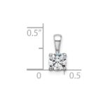 14k White Gold 1/2 carat Lab Grown Diamond VS+ F+ Round Complete Four Prong Pendant - Image 4