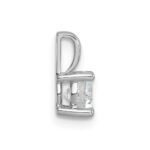 14k White Gold 3/4 carat Lab Grown Diamond VS/SI+ G+ Round Complete Four Prong Pendant - Image 2