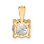 14k 1 1/2 carat Lab Grown Diamond VS/SI+ G+ Round Complete Four Prong Pendant - Image 3