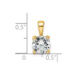 14k 1 1/2 carat Lab Grown Diamond VS/SI+ G+ Round Complete Four Prong Pendant - Image 4