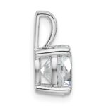 14k White Gold 2 carat Lab Grown Diamond VS/SI+ G+ Round Complete Four Prong Pendant - Image 2