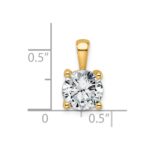 14k 2 carat Lab Grown Diamond VS+ F+ Round Complete Four Prong Pendant - Image 4