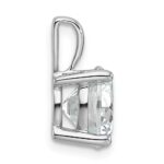 14k White Gold 3 carat Lab Grown Diamond VS/SI+ G+ Round Complete Four Prong Pendant - Image 2