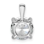 14k White Gold 3 carat Lab Grown Diamond VS/SI+ G+ Round Complete Four Prong Pendant - Image 3