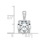 14k White Gold 3 carat Lab Grown Diamond VS/SI+ G+ Round Complete Four Prong Pendant - Image 4