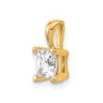 14k 3/4 carat Lab Grown Diamond VS+ F+ Princess Complete Four Prong Pendant - Image 4