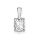 14k White Gold 3/4 carat Lab Grown Diamond VS/SI+ G+ Oval Complete Four Prong Pendant - Image 3