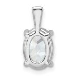 14k White Gold 2 1/2 carat Lab Grown Diamond VS+ F+ Oval Complete Four Prong Pendant - Image 3