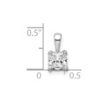 14k White Gold 3/4 carat Lab Grown Diamond VS/SI+ G+ Cushion Complete Four Prong Pendant - Image 5