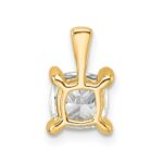 14k 1 carat Lab Grown Diamond VS/SI+ G+ Cushion Complete Four Prong Pendant - Image 3