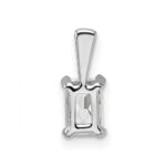 14k White Gold 1/2 carat Lab Grown Diamond VS/SI+ G+ Radiant Complete Four Prong Pendant - Image 3
