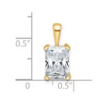 14k 2 1/2 carat Lab Grown Diamond VS/SI+ G+ Radiant Complete Four Prong Pendant - Image 4