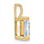 14k 2 1/2 carat Lab Grown Diamond VS/SI+ G+ Emerald Complete Four Prong Pendant - Image 2