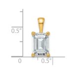 14k 2 1/2 carat Lab Grown Diamond VS+ F+ Emerald Complete Four Prong Pendant - Image 4