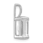 14k White Gold 3 carat Certified Lab Grown Diamond VS+ F+ Emerald Complete Four Prong Pendant - Image 2