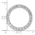 14k White Gold 2 carat Lab Grown Diamond VS+ F+ Complete Circle Chain Slide Pendant - Image 4