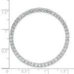 14k White Gold 2 carat Lab Grown Diamond VS+ F+ Complete Circle Chain Slide Pendant - Image 4