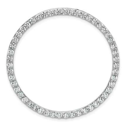 14k White Gold 3 carat Lab Grown Diamond VS+ F+ Complete Circle Chain Slide Pendant