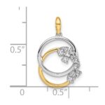 14K Two-tone Polished 1/5 carat Diamond Intertwined Circles Pendant - Image 4