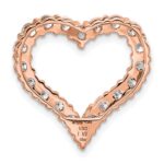 14k Rose Gold 1 1/2 carat Lab Grown Diamond VS/SI+ G+ Complete Heart Chain Slide Pendant - Image 3