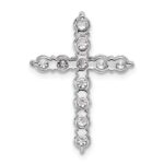 14k White Gold 1 1/2 carat Lab Grown Diamond VS/SI+ G+ Complete Cross Chain Slide Pendant - Image 3