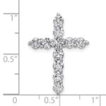14k White Gold 1 1/2 carat Lab Grown Diamond VS/SI+ G+ Complete Cross Chain Slide Pendant - Image 4