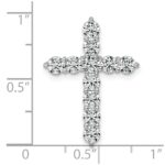 14k White Gold 2 carat Lab Grown Diamond VS/SI+ G+ Complete Cross Chain Slide Pendant - Image 4