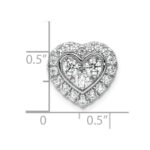 14k White Gold 7/8 carat Lab Grown Diamond VS/SI+ G+ Complete Halo Heart Chain Slide Pendant - Image 4