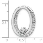 14k White Gold 1/2 carat Lab Grown Diamond VS/SI+ G+ Complete Double Oval Chain Slide Pendant - Image 4