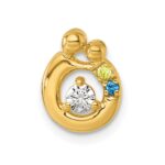 14k 2 Birthstone and Dia Mother/Child Chain Slide Semi-mount - Image 2