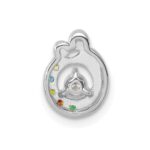 14k WG 5 Birthstone and Dia Mother/Child Chain Slide Semi-mount - Image 4